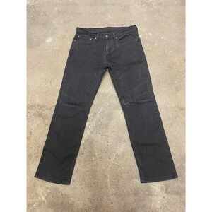 Levis 514 Jeans Mens 34x32 Black‎ Denim Straight Leg Zip Fly Mid Rise 00514-0211